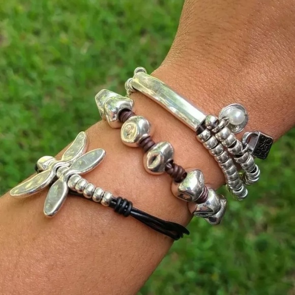 COFFEE BEANS • Boho Bracelet • Silver plated with brown leather - Picture 8 of 10